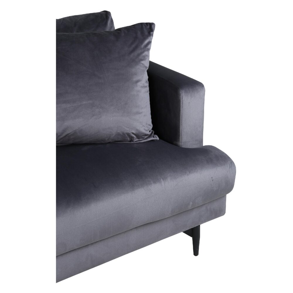 Scandinavische fluwelen bank donkergrijs afbeelding 5