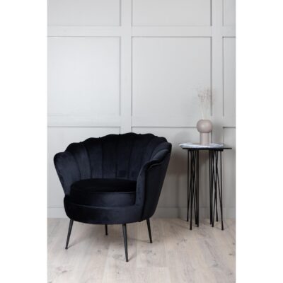 Zwarte fluwelen fauteuil afbeelding 9