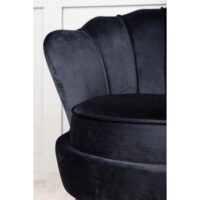 Zwarte fluwelen fauteuil afbeelding 11