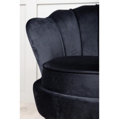 Zwarte fluwelen fauteuil afbeelding 11