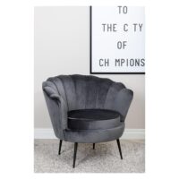 Donkergrijze fluwelen fauteuil afbeelding 9