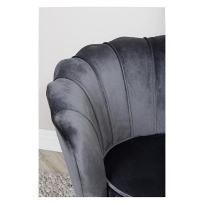 Donkergrijze fluwelen fauteuil afbeelding 12