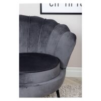 Donkergrijze fluwelen fauteuil afbeelding 13