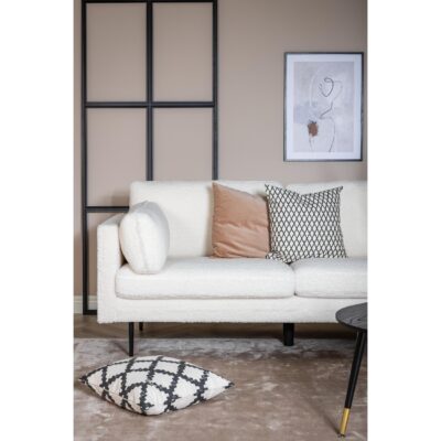 3-zitsbank witte teddy stof afbeelding 6