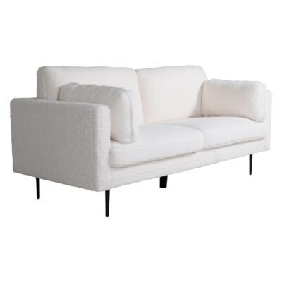 3-zitsbank witte teddy stof afbeelding 3