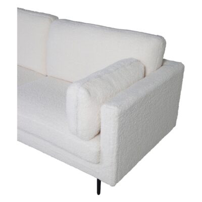 3-zitsbank witte teddy stof afbeelding 5