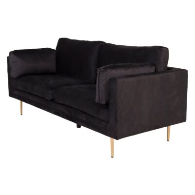 Zwarte fluwelen 3-zitsbank Rochester afbeelding 5