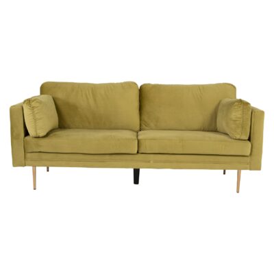 Scandinavische groene fluwelen 3-zitsbank afbeelding 5