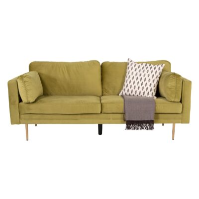 Scandinavische groene fluwelen 3-zitsbank afbeelding 6