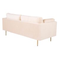 Scandinavische 3-zitsbank crème fluweel afbeelding 3