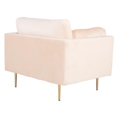 Fluwelen Accentstoel Licht Beige afbeelding 2