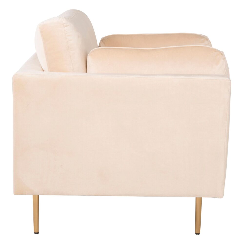 Fluwelen Accentstoel Licht Beige afbeelding 4