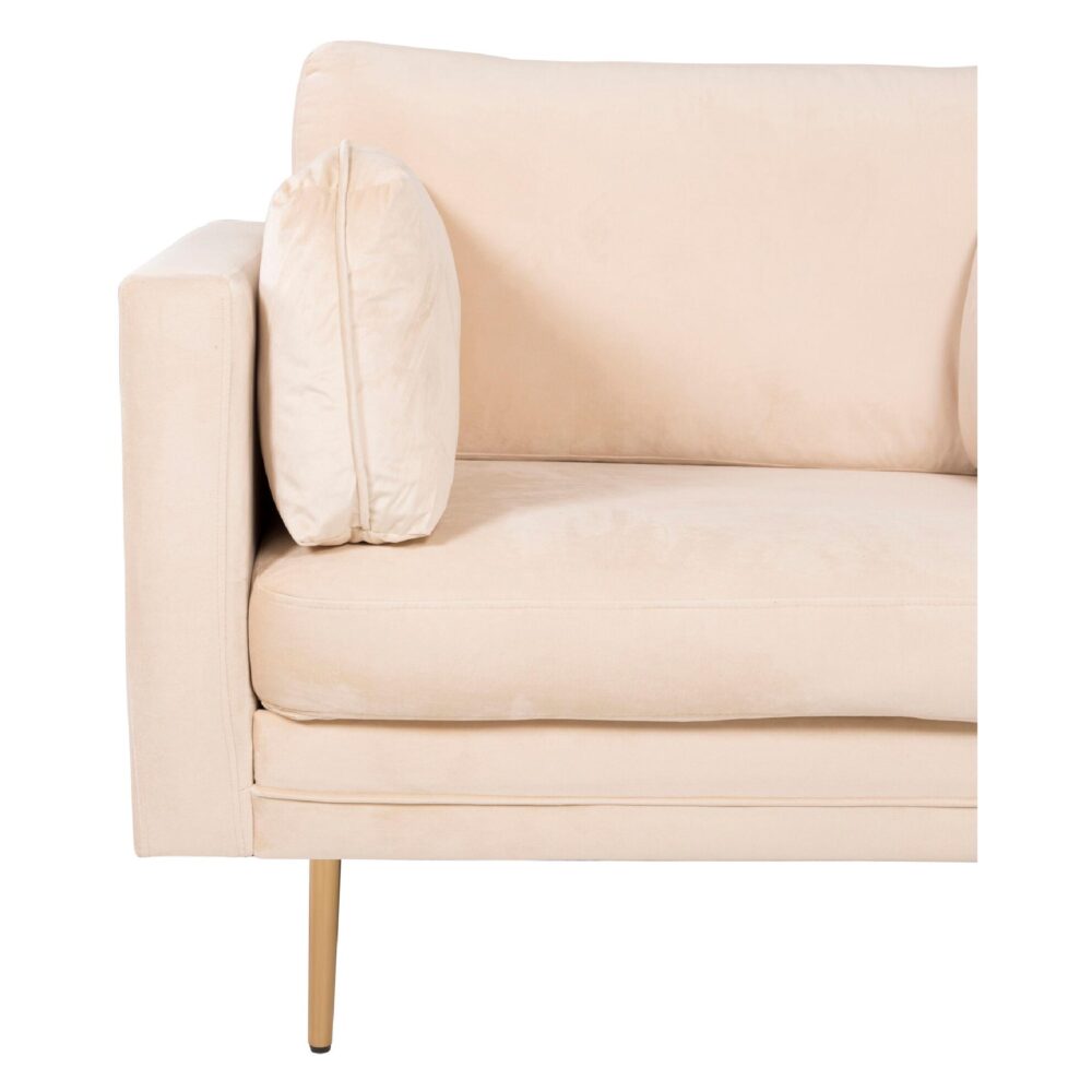 Fluwelen Accentstoel Licht Beige afbeelding 5