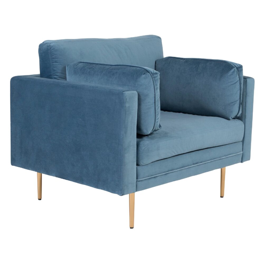 Rochester Fauteuil Fluweel Blauw afbeelding 3