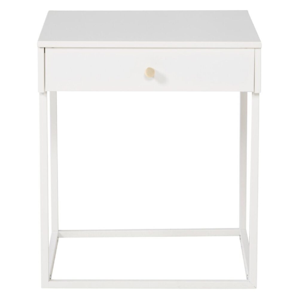 Scandinavisch nachtkastje wit staal afbeelding 1