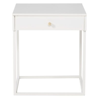 Scandinavisch nachtkastje wit staal afbeelding 1