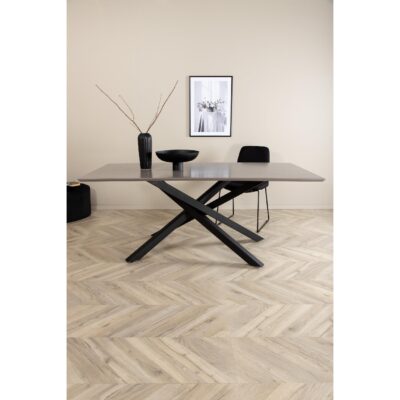 Hamilton eettafel zwart grijs fineer afbeelding 7