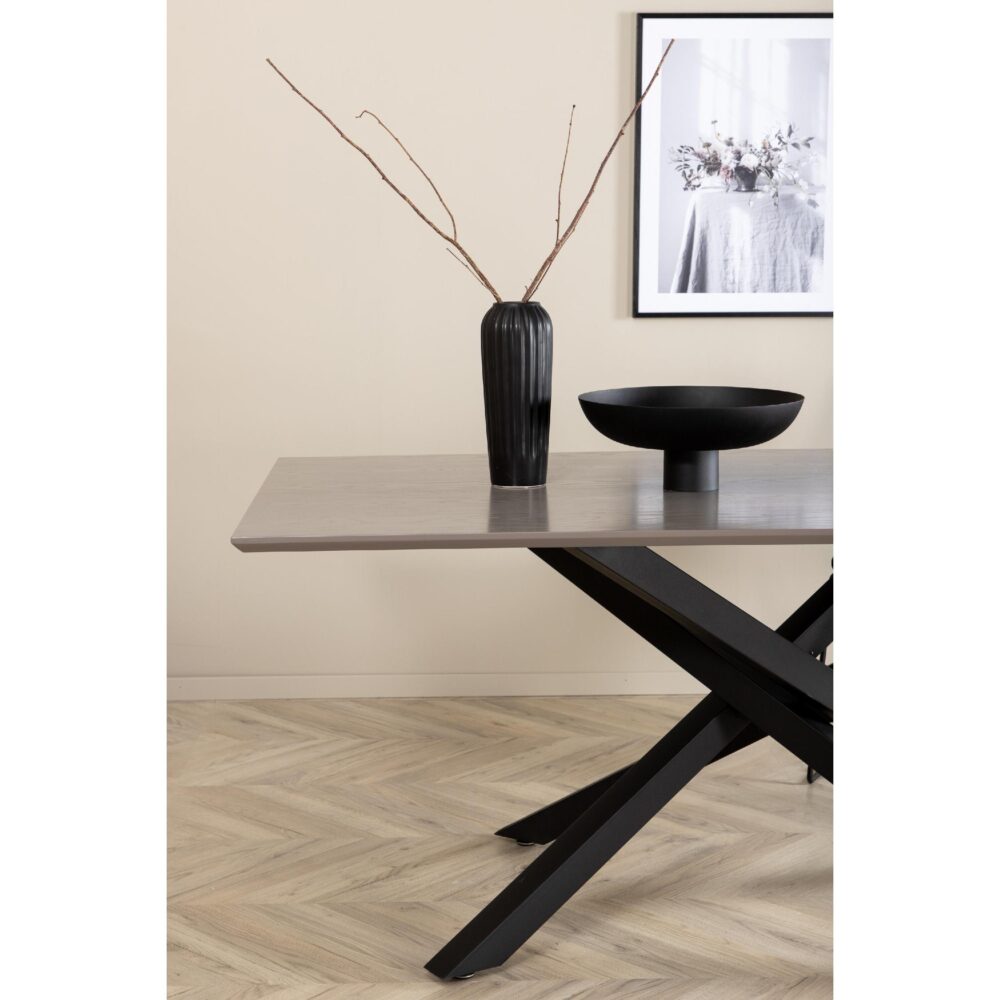 Hamilton eettafel zwart grijs fineer afbeelding 9