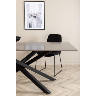 Hamilton eettafel zwart grijs fineer afbeelding 10