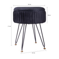 ronde poef, extra opbergruimte, poef rond, zwarte poef, poef, krukje, kruk, poef zwart - afmetingen