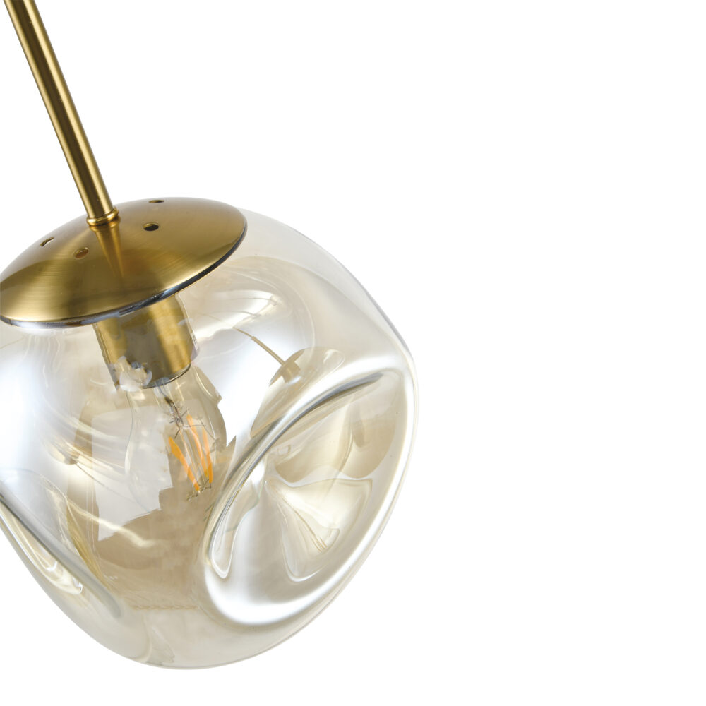 Glazen hanglamp-goud-zwart-Detail