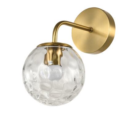 Gouden Wandlamp met Glazen Bol