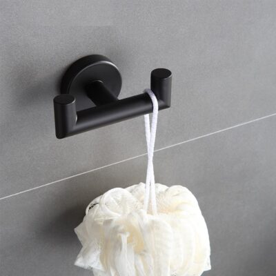 zwarte handdoekhaak, Dubbele handdoekhaak, handdoeken haakje
