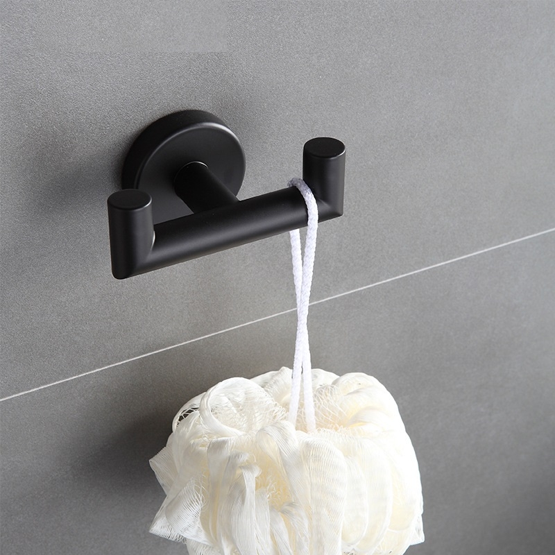 zwarte handdoekhaak, Dubbele handdoekhaak, handdoeken haakje