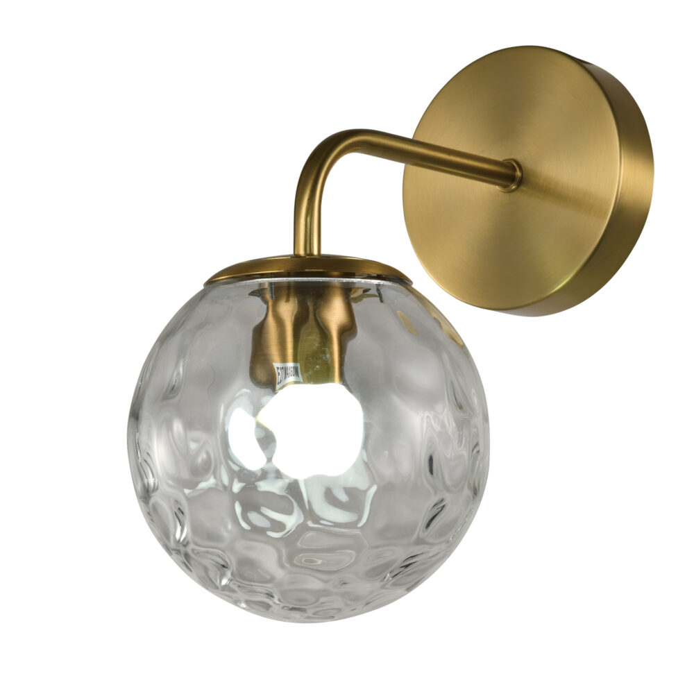 Gouden Wandlamp met Glazen Bol