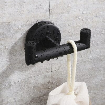 zwarte handdoekhaak, Dubbele handdoekhaak, handdoeken haakje