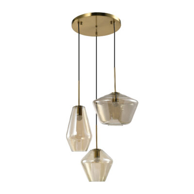 Hanglamp met bruine glazen kappen