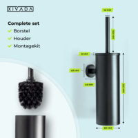 Zwarte toilet accessoires set afbeelding 9