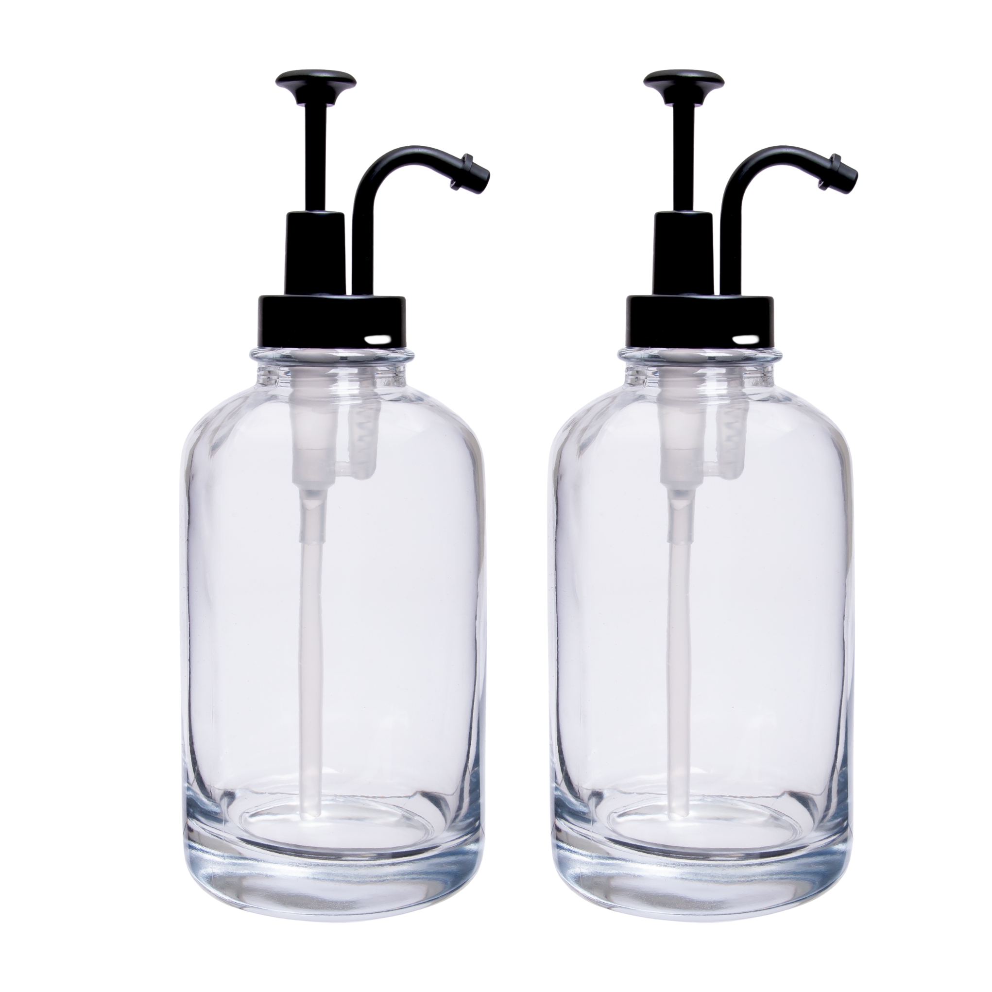 XIVADA Koffiesiroop dispenser - 500 ML - Glas - Zwart - Set van 2