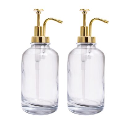 XIVADA Koffiesiroop dispenser – 500 ML – Glas – Goud – Set van 2