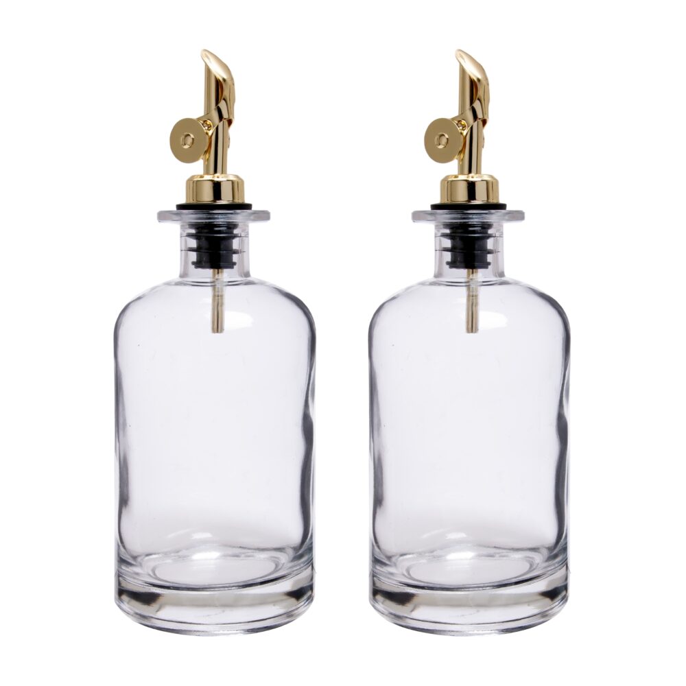 XIVADA Olijfolie Fles – Met schenktuit – Glas – 500 ML –  Set van 2