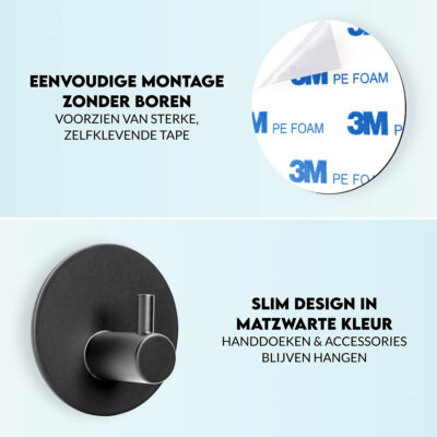 Toilet accessoires zwart zonder boren afbeelding 5