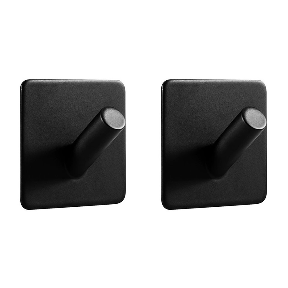 Zwarte toilet accessoires set zonder boren afbeelding 3