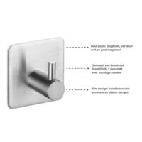 Zelfklevende badkamerhaakjes zilver afbeelding 3