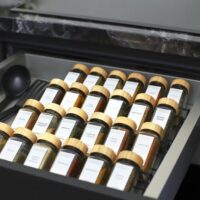 Glazen kruidenpotjes set bamboe afbeelding 7