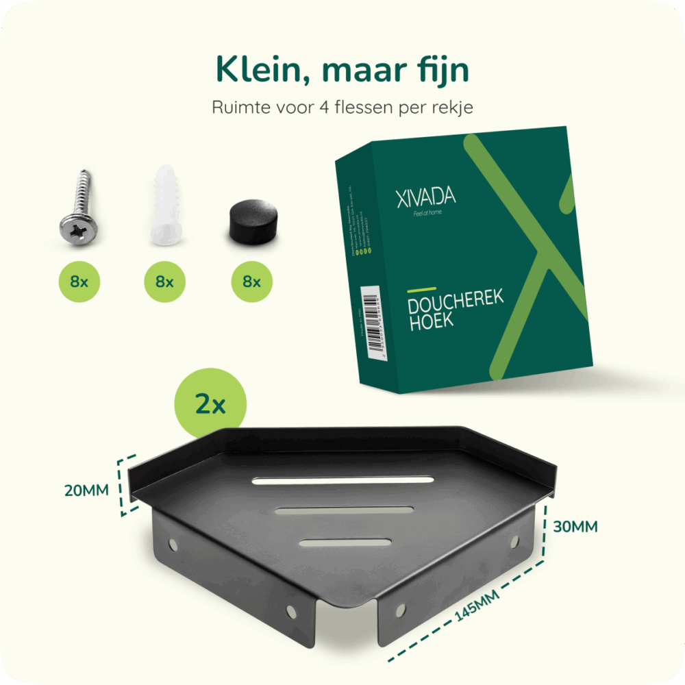 Zwart hoek doucherek badkamer afbeelding 8