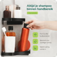 Zwart hoek doucherek badkamer afbeelding 7