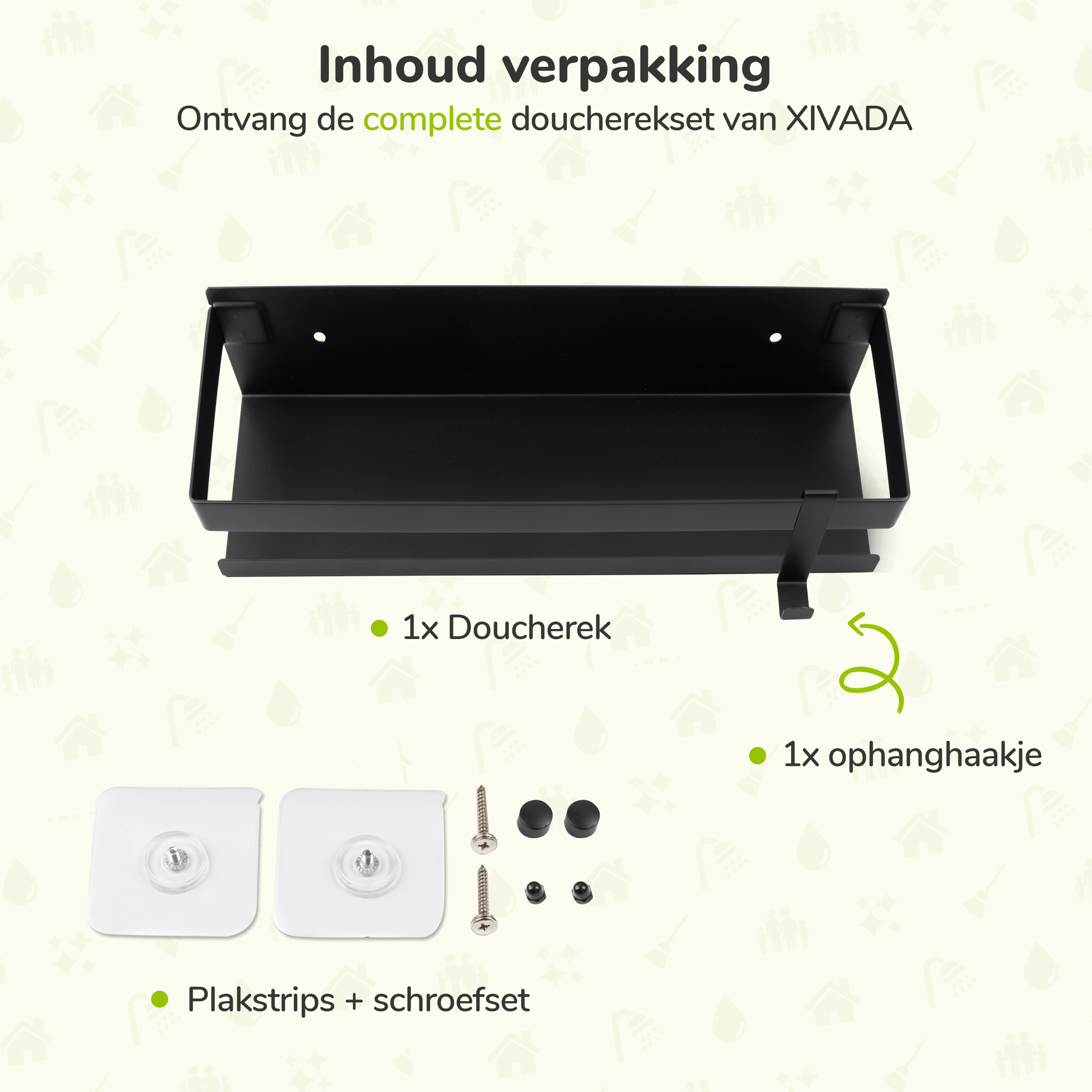 Zwart doucherek zonder boren afbeelding 11