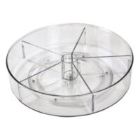 XIVADA Draaiplateau Hoog - Met 5 verdelers - 28 cm - Transparant