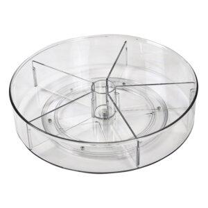 XIVADA Draaiplateau Hoog - Met 5 verdelers - 28 cm - Transparant