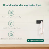 Zelfklevende zwarte handdoekhaakjes afbeelding 4
