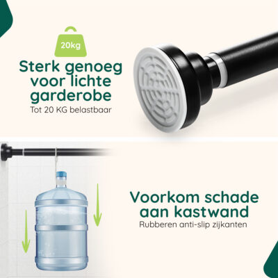 Verstelbare kledingstang zonder boren afbeelding 2