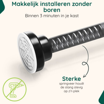 Verstelbare kledingstang zonder boren afbeelding 3