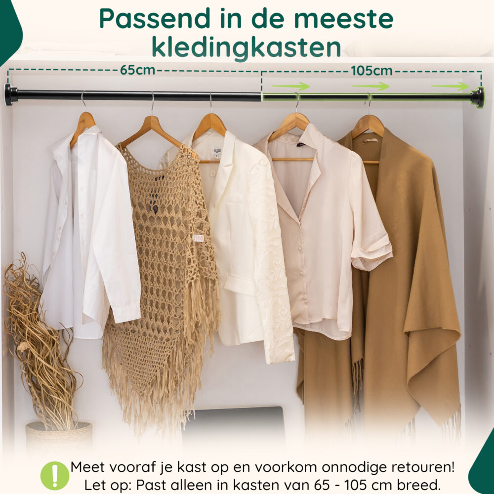 Verstelbare kledingstang zonder boren afbeelding 4