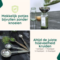 Glazen kruidenpotjes set bamboe afbeelding 5