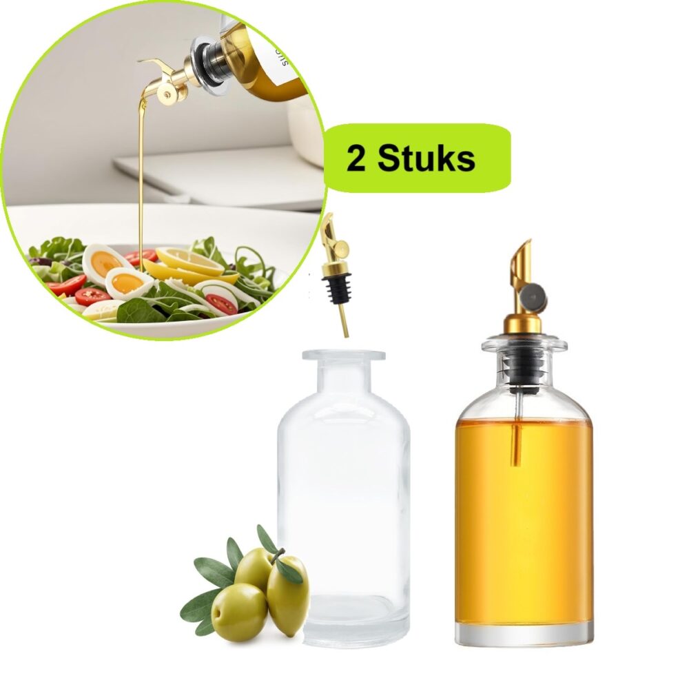 Glazen oliefles 500ml goud afbeelding 1